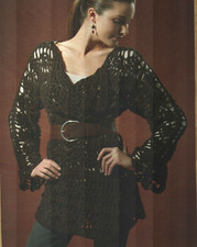 AUTUMN BERRY CARDIGAN SWEATER 3 SIZES WOMEN'S CROCHET PATTERN INSTRUCTIONS