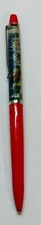 Vintage Old Navy Clothing Co. Happy Holiday Floaty Pen Dog on Sled Mfg Denmark