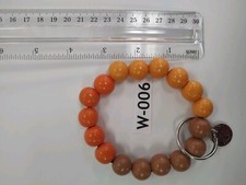 Wristlet Keychain Wooden Beads Handmade W-006