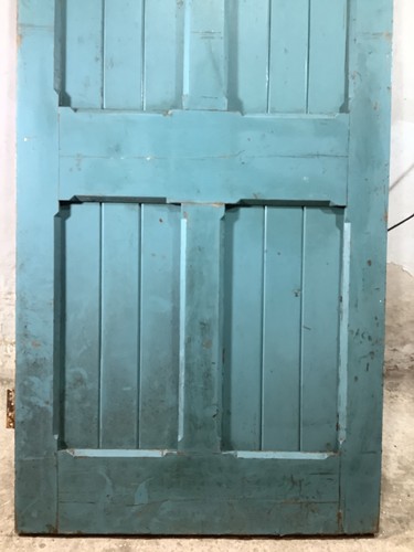 35 5/8"X 84 5/8" 1930s Internal Painted Pitch Pine Four Panel Door 2over2 Old - Picture 3 of 12