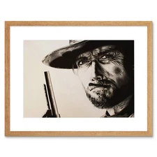 Movie Clint Eastwood Gun Good Bad Ugly Maguire Framed Wall Art Print