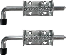 Steel Spring Pin Latch Lock Assembly - 1/2" - 2 Pack for Trailer Gate, Barn Door