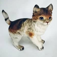 Kitten Figurine Tabby Blue Eyes Vintage Napcoware Cat Cats