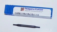 1/16" Carbide End Mill 4 Flute TIALN COAT Double Ended Niagara Cutter N89829