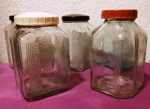 1x Altes DDR VORRATSGLAS mit Bakelit SCHRAUBDECKEL 9,5 x 9,5 x 16 cm VINTAGE - Bild 2 von 5