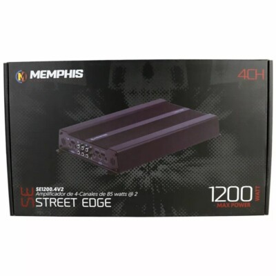 Memphis Street Edge SE1200.4v2 1200 Watts Max Amplifier 4/3/2 Channel 85x4 Rms