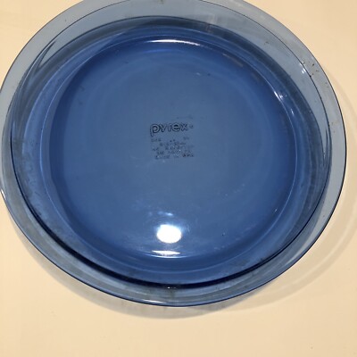 Pyrex Cobalt Blue inch Pie Plate Flat Rim Glass Dish 209