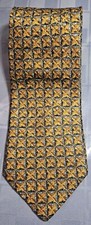 Ermenegildo Zegna Disegno Esclusivo Copper Gray Geometric Italian Silk Neck Tie 