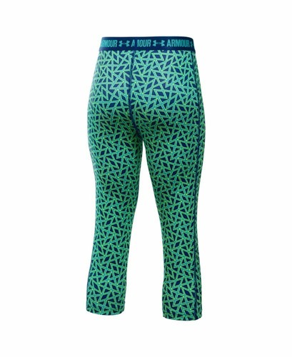 Under Armour Girl's HeatGear Armour Printed Capris Caspian (403)Cosmos Youth XL - Picture 2 of 3