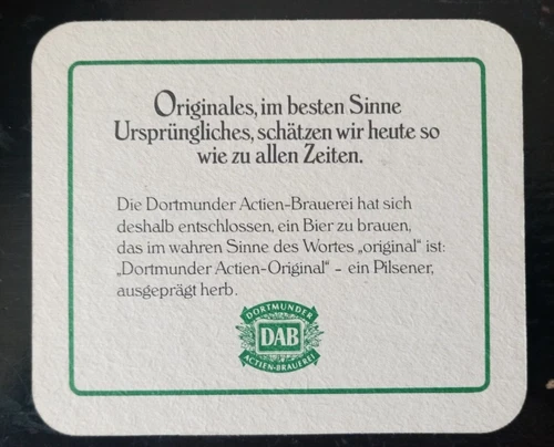 Beer mat Dortmund DAB Dortmunder Actien-Brauerei AG
