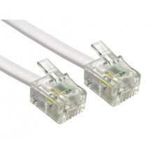 1m RJ11 to RJ11 Modem Cable - White - ADSL DSL FTTC Lead for use with BT SKY