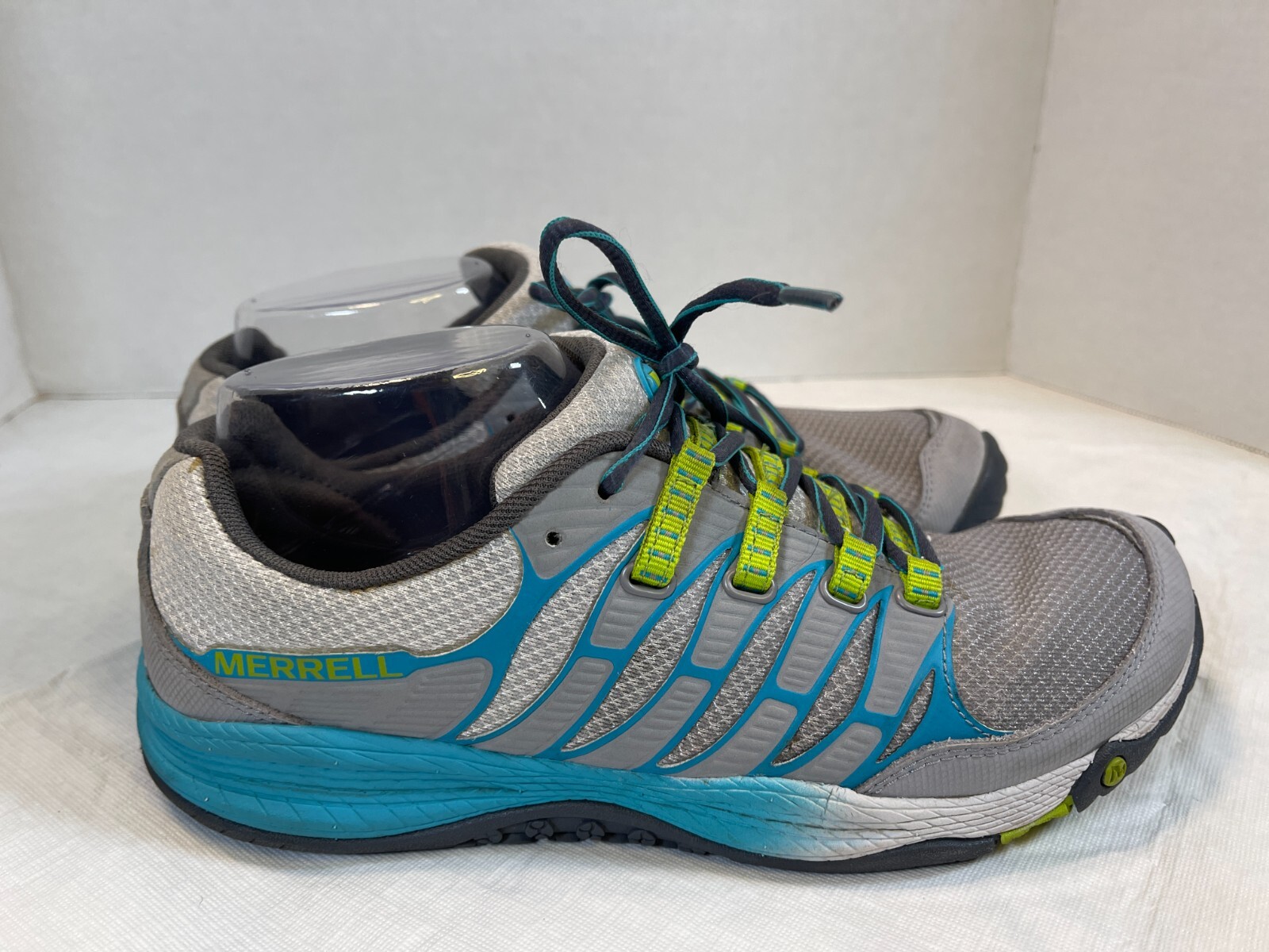 Scarpe da trail running Merrell All Out F J06324 grigie verde acqua unifly taglia 8 5