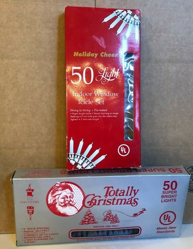  Holiday Cheer Indoor Window Icicle Christmas Lights White & Multi Set #2271 - Picture 1 of 3