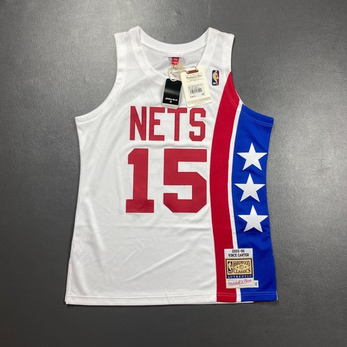 100% Authentic Vince Carter Mitchell Ness 05 06 Nets HWC Jersey Size 44 L Mens