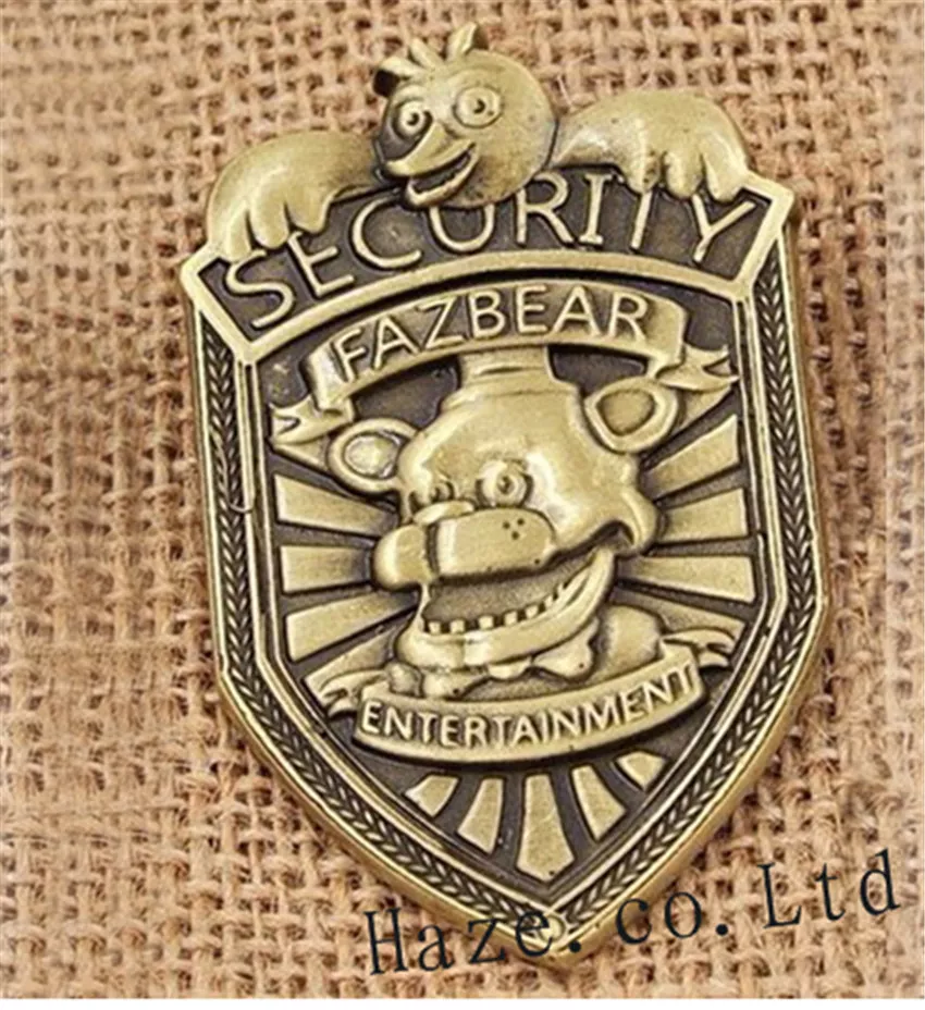 Five Nights at Freddy's Fazbear Security Badge Pin 2 Alloy badge Figure  New Toy