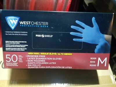 High Risk Exam Gloves West Chester Posi-shield Latex Medium