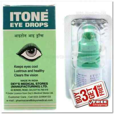 BUY 3 GET 1 FREE - ITONE Eye Drops 10ml Herbal Ayurvedic Antibiotic Antiseptic