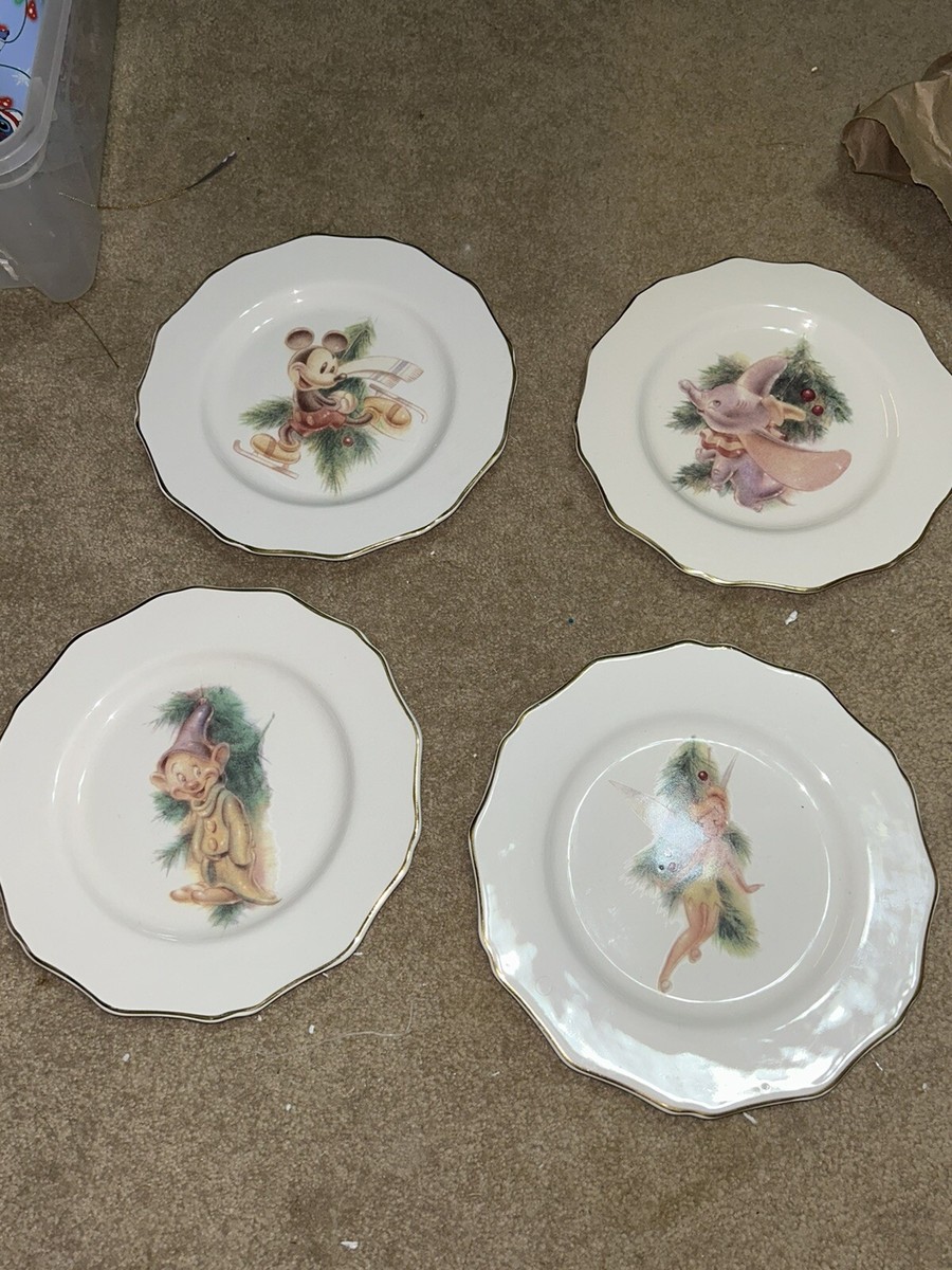 Disney Direct Vintage Christmas Holiday Plates Set Tinkerbell