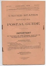 January 1918 Issue of the US Official postal Guide for Postmasters