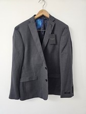 Ted Baker Jacket Blazer Mens 46R Grey Wool Suit Slim Fit
