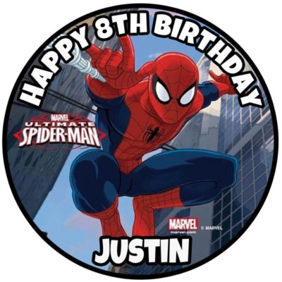 1 X 19cm SPIDERMAN Edible Cake Topper - Rice Wafer Paper Superhero ...