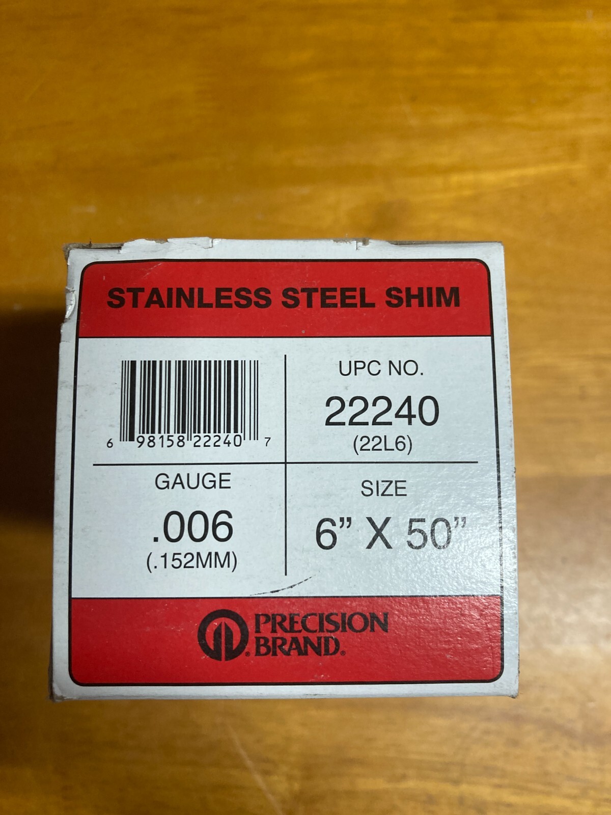 precision brand products 22240 22l6 .006x6x50