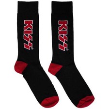 KISS Red Logo Socks Black New
