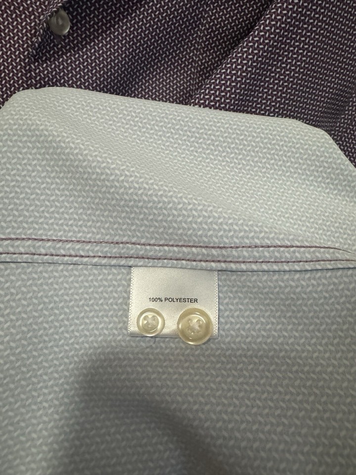 Peter Millar Summer Comfort Short Sleeve Button Up Shirt 2X XXL Purple