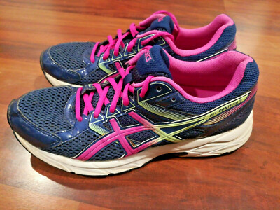 ASICS Gel Contend T5F9Q Womens Running Shoes Navy/Pink/Lime Size 