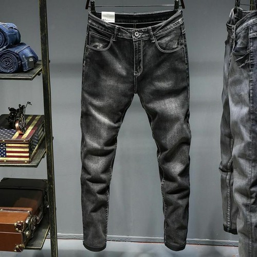 Men Slim Fit Jeans Denim Pants Autumn 