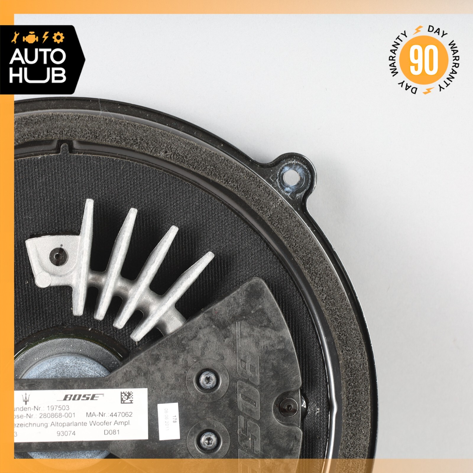 03-19 Maserati GranTurismo Rear Bose Subwoofer Sub Woofer Sound Speaker OEM 61k