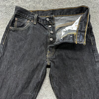 Levis 501 Jeans Mens 28x28 Black Medium Wash Straight Leg Fit
