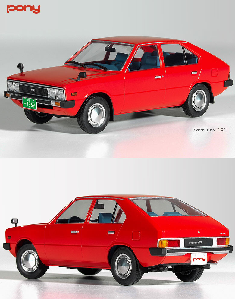 珍品 アカデミー 1/24 ヒョンデ・ポニー 1975年型 韓国女性フィギュア付 珍品 アカデミー 1/24 ヒョンデ・ポニー 1975年型 韓国女性