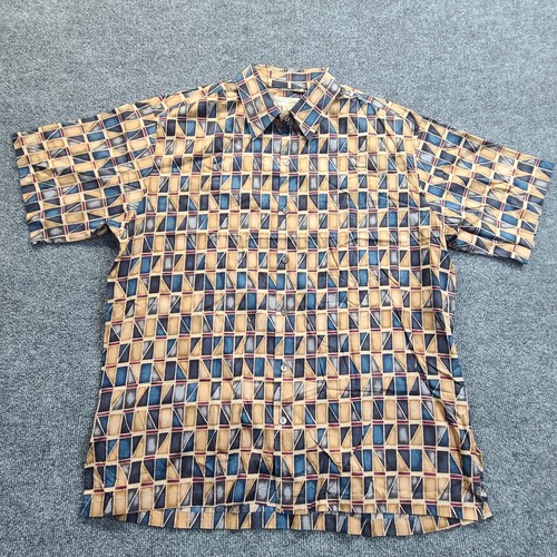 Camicia Tori Richard adulto grande multicolore tribale cotone prato hawaiano uomo - Foto 2 di 6