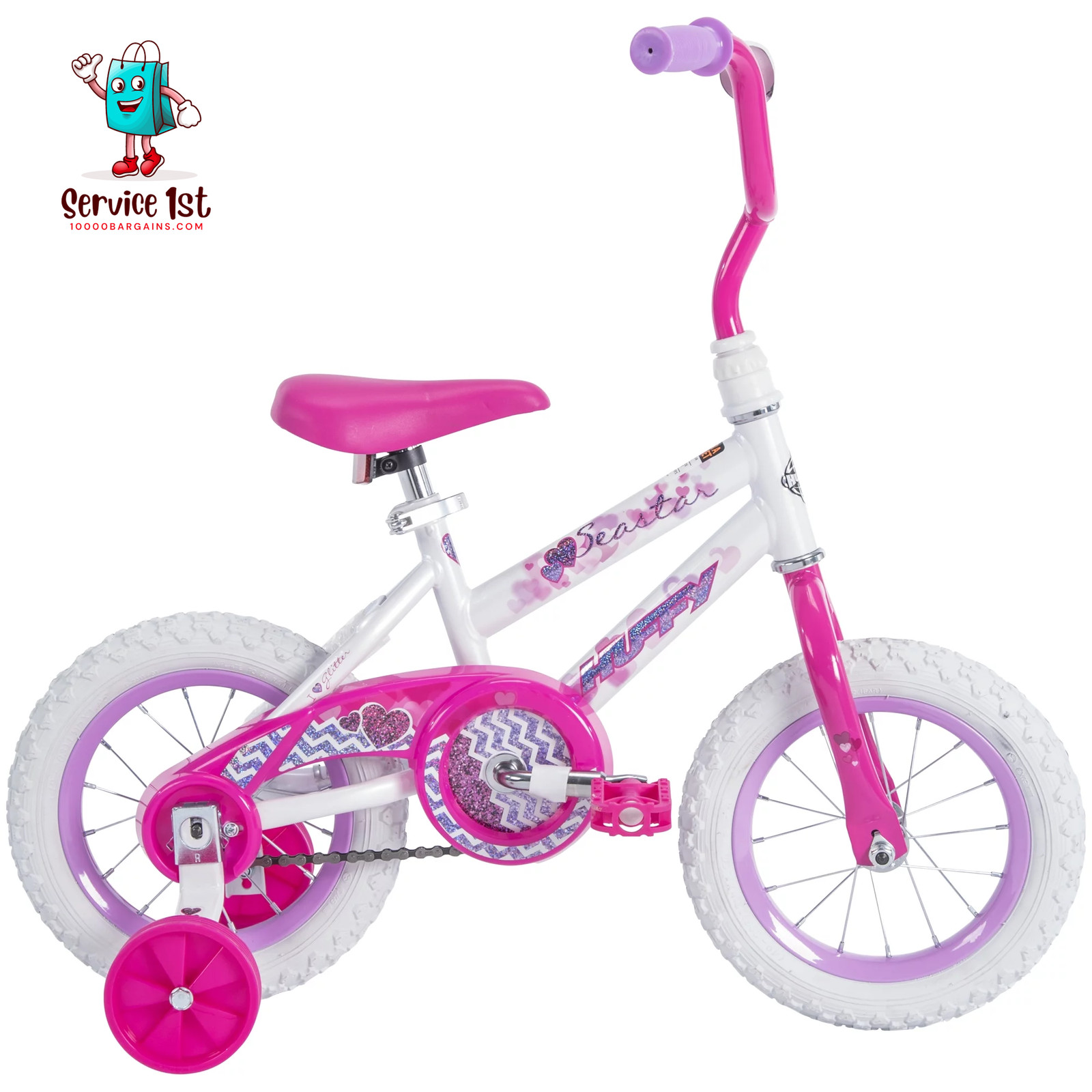 12 In. Sea Star Kids Bike for Girls Ages 3 and up Years, Child, White