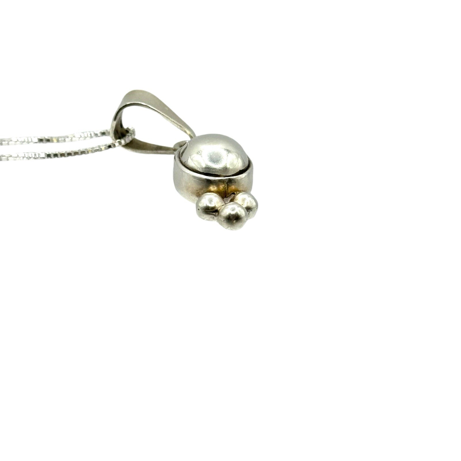 Sterling Silver 925 Solid Cabachon Dot Pendant Ne… - image 7