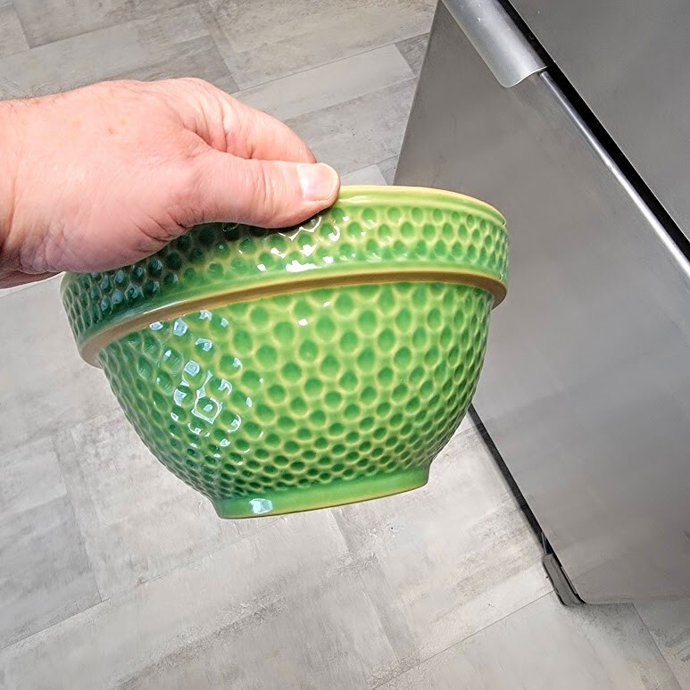 Vintage Over and Back YELLOW WARE Green Mixing Bowl 9 1/4