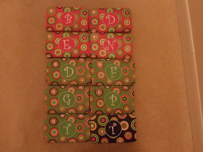 MSC MONOGRAM  INITIAL WALLET D, E, F,N, P, EACH SOLD SEPARATE SEE DESCRIPTION