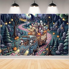 AEHHDL Halloween Backdrop,Christmas Birthday 71 X 43 Inches, Multicolor 02