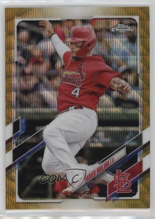 2021 Topps Chrome Gold Wave Refractor 6/50 Yadier Molina #132 02r2