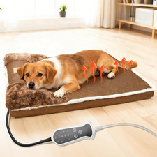 Heated Dog Bed, 30 20 Inch Memory Foam Pet Bed, Orthopedic Dog Bed with Timing N