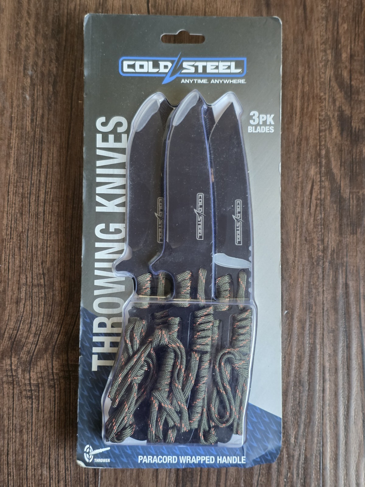 Cold Steel Throwing Knives 3 Pack 4" Stainless Fixed Blade w/ Sheath TH-44KVD3PK