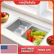 Drop in Kitchen Sink Dual Bowl Stainless Steel Sinks Fixture Multi-functional