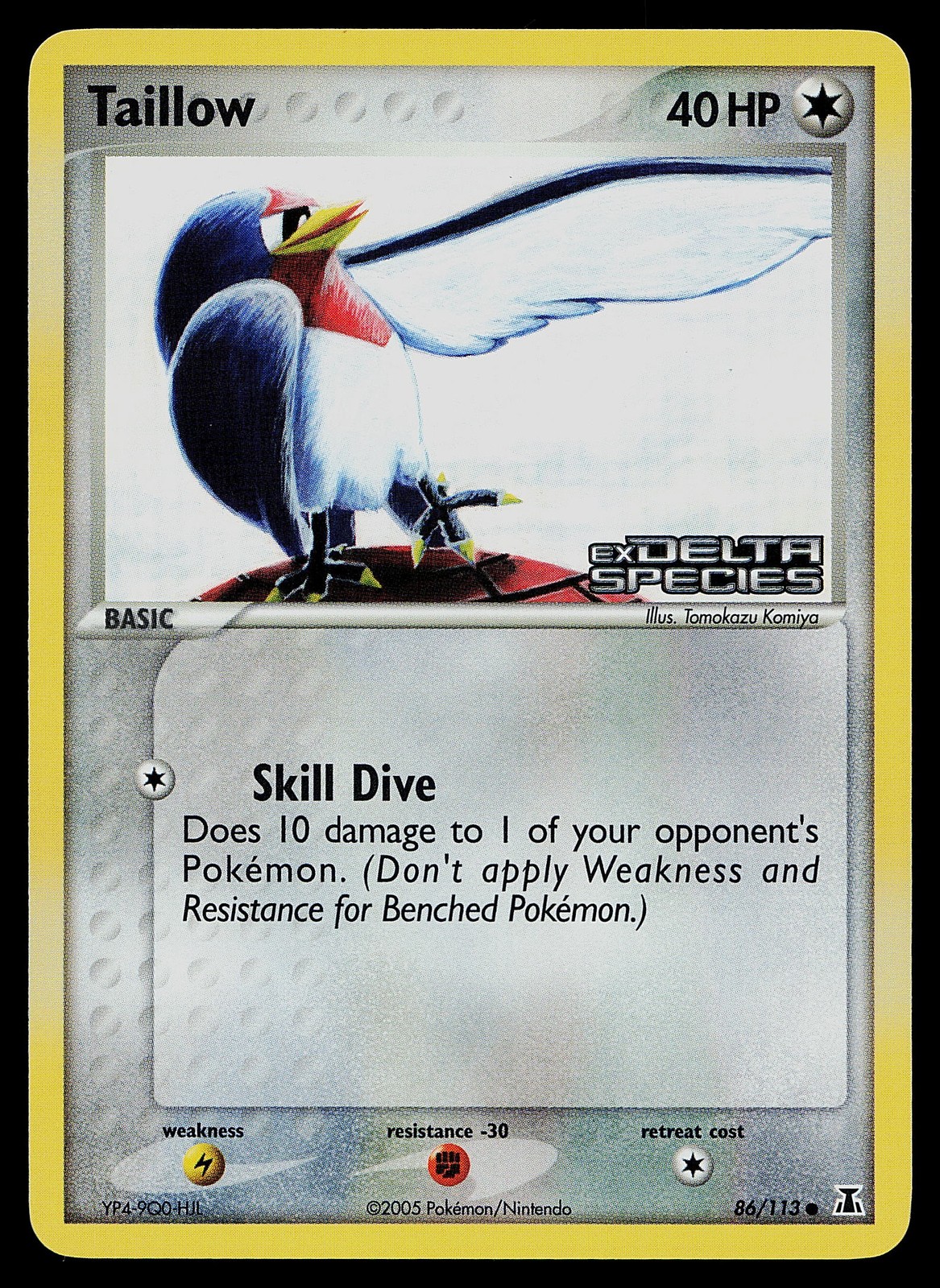 Pokemon Card - Taillow Delta Species 86/113 Reverse Holo Stamped