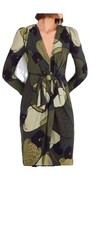 Farm Rio Military Green Dress Bow Waist Asymmetrical Hem Medium