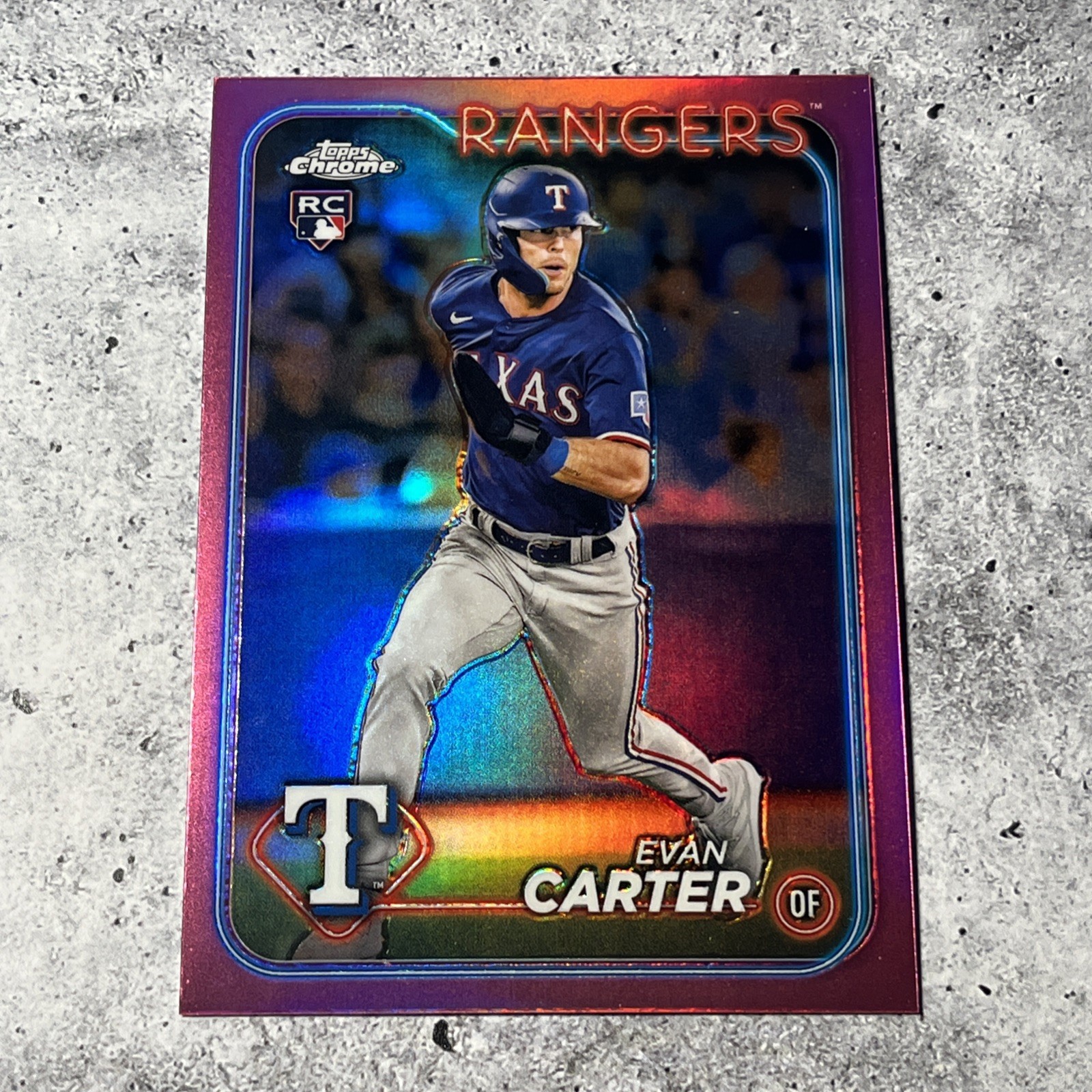 2024 Topps Chrome - Evan Carter #136 Pink Refractor (RC) Texas Rangers