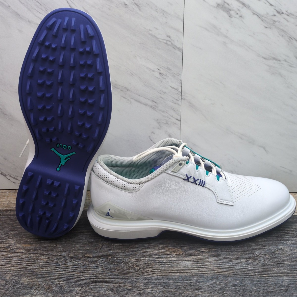 Jordan ADG 5 Golf Shoes Men's Size 8 White Emerald Grape Ice