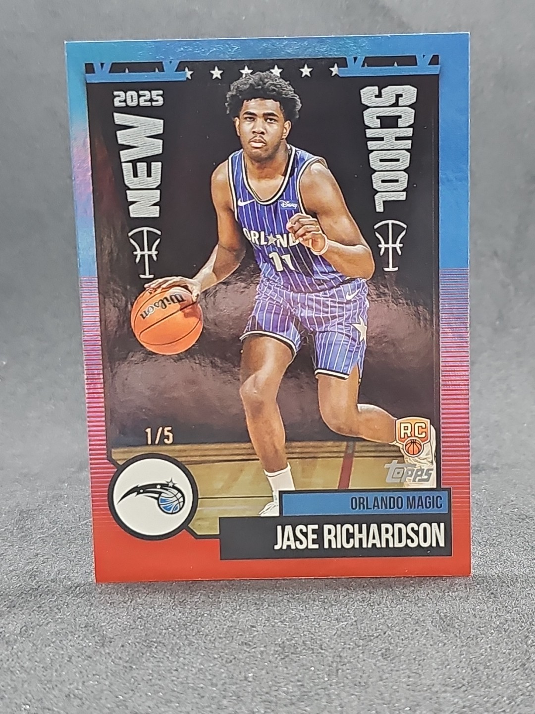 JASE RICHARDSON 2025-26 Topps Basketball New School Red Rainbow #1/5 Magic RC