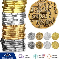 35-Piece Gold Metal Pirate Coins Set - Perfect for Party Decorations and Games
