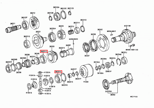 Genuine Lexus LX450 FZJ80 LX470 UZJ100 Rear Transfer Case Roller Bearing - Picture 11 of 20